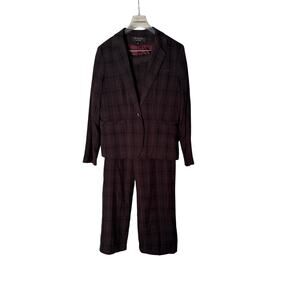 Signature by Larry Levine 2pc Suit Blue Purple Plaid Women's Size 14
